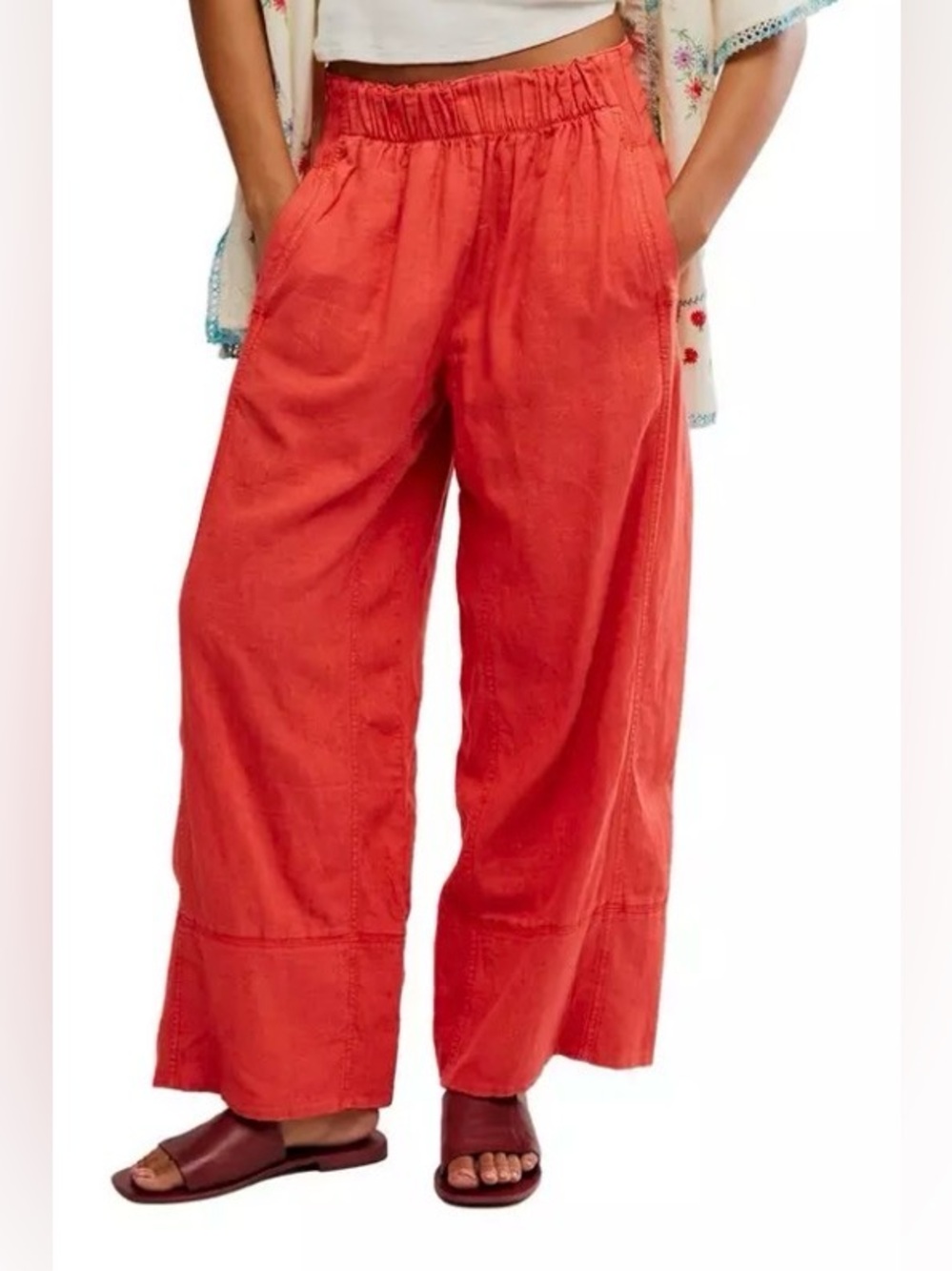 Free People Days End Linen Blend Pants